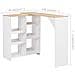 Tavolo Da Bar Con Scaffale Mobile Bianco 138x39x110 Cm - Foto miniatura 6