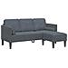 Sofa a 3 posti con chaise longue L grigio scuro in velluto 160 cm - Foto miniatura 1