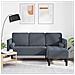 Sofa a 3 posti con chaise longue L grigio scuro in velluto 160 cm - Foto miniatura 2