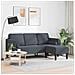 Sofa a 3 posti con chaise longue L grigio scuro in velluto 160 cm - Foto miniatura 3