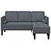 Sofa a 3 posti con chaise longue L grigio scuro in velluto 160 cm - Foto miniatura 4