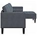 Sofa a 3 posti con chaise longue L grigio scuro in velluto 160 cm - Foto miniatura 5