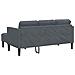 Sofa a 3 posti con chaise longue L grigio scuro in velluto 160 cm - Foto miniatura 6