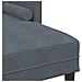 Sofa a 3 posti con chaise longue L grigio scuro in velluto 160 cm - Foto miniatura 7