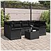 Set Divano Giardino 7 Pezzi con Cuscini Nero Polyrattan - Foto miniatura 2