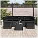 Set Divano Giardino 7 Pezzi con Cuscini Nero Polyrattan - Foto miniatura 3