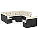 Set Divani da Giardino 12 pz con Cuscini Nero in Polyrattan - Foto miniatura 1