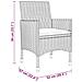 Set da Pranzo per Giardino 3 pz in Polyrattan Grigio - Foto miniatura 8