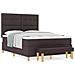 Letto con rete a doghe, Materasso e Panchina Marrone Scuro 140x200 cm Tessuto - Foto miniatura 4
