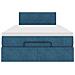 Pouf Letto con Materasso Blu Scuro 120x190 cm Velluto - Foto miniatura 7