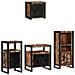 Set di mobili per il bagno 4 pcs Legno massello riciclato - Foto miniatura 1