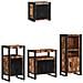 Set di mobili per il bagno 4 pcs Legno massello riciclato - Foto miniatura 2