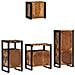 Set di mobili per il bagno 4 pcs Legno massello riciclato - Foto miniatura 9