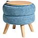 Pouf Contenitore Hawley Ciniglia Blu - Foto miniatura 3