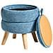 Pouf Contenitore Hawley Ciniglia Blu - Foto miniatura 4