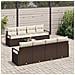 Set Divano da Giardino 9 pcs Marrone e Crema 55 x 55 x 37 cm - Foto miniatura 3