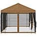 Gazebo con pareti laterali 6 x 3 m Beige Poliestere e Acciaio - Foto miniatura 4