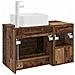 Set di mobili per il bagno 2 pcs Legno antico - Foto miniatura 4