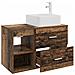 Set di mobili per il bagno 2 pcs Legno antico - Foto miniatura 3