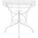 Tavolino Vintage In Metallo Semicircolare 72x36x74 Cm Argento - Foto miniatura 6