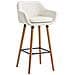 Sgabello Grant con Fodera in Similpelle, Sedia Alta da Bar con Telaio a 4 Gambe, Sgabello da bancone con Schienale e poggiapiedi, Sgabello Alto da banco Bar con braccioli Bianco - Foto miniatura 1