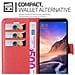 Custodia Compatibile Con Xiaomi Mi Max 3 In Rosso Carminio - Coperchio Protettiva Con Chiusura Magnetica, Funzione Stand E Tasca Per Le Carte - Foto miniatura 3