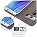 Custodia Compatibile Con Samsung Galaxy Note 5 In Grigio Nero - Coperchio Protettiva Con Chiusura Magnetica, Funzione Stand E Tasca Per Le Carte - Foto miniatura 2
