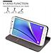 Custodia Compatibile Con Samsung Galaxy Note 5 In Grigio Nero - Coperchio Protettiva Con Chiusura Magnetica, Funzione Stand E Tasca Per Le Carte - Foto miniatura 8