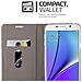 Custodia Compatibile Con Samsung Galaxy Note 5 In Grigio Nero - Coperchio Protettiva Con Chiusura Magnetica, Funzione Stand E Tasca Per Le Carte - Foto miniatura 3