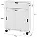 Carrello Salvaspazio Portarotolo Portascopino Con Ruote Bianco Bzr31-w - Foto miniatura 2