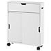 Carrello Salvaspazio Portarotolo Portascopino Con Ruote Bianco Bzr31-w - Foto miniatura 1