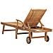 Lettino Prendisole con Tavolo in Legno Massello di Teak - Foto miniatura 7