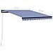 Tenda Da Sole Retrattile Manuale 350x250 Cm Blu E Bianca - Foto miniatura 6