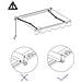 Tenda Da Sole Retrattile Manuale 350x250 Cm Blu E Bianca - Foto miniatura 7