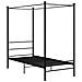 Letto A Baldacchino Nero In Metallo 90x200 Cm - Foto miniatura 2