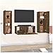 Set Mobili Porta Tv 3 Pz Rovere Fumo In Legno Multistrato - Foto miniatura 3