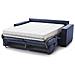 Divano Letto Aisha, Divano A 3 Posti, 100% Made In Italy, Sofà Soggiorno Con Apertura Girevole, Con Poggiatesta Regolabili E Braccioli Slim, Cm 200x95h85, Blu - Foto miniatura 3