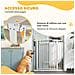Cancellino per Cani Regolabile da 76-104 cm, Cancelletto Alto 106 cm con 2 Estensioni, Bianco - Foto miniatura 4