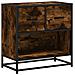 Comodino Rovere Fumo 60x31x60 Cm In Legno Multistrato E Metallo - Foto miniatura 2