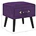 Lusso Casadino -  Comodino Viola Scuro 40x35x40 Cm In Velluto - Foto miniatura 8