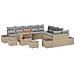 Set Divano da Giardino  da 13 Pezzi con Cuscini Beige Polyrattan Acacia, Divano da Giardino a Due Posti  con Cuscini Beige Polyrattan, Set da Pranzo da Giardino  da 3 Pezzi con Cuscini Beige Polyrattan Acacia - Foto miniatura 1