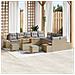 Set Divano da Giardino  da 13 Pezzi con Cuscini Beige Polyrattan Acacia, Divano da Giardino a Due Posti  con Cuscini Beige Polyrattan, Set da Pranzo da Giardino  da 3 Pezzi con Cuscini Beige Polyrattan Acacia - Foto miniatura 2