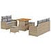 Set Divano da Giardino 8 Pezzi con Cuscini Beige Polyrattan Acacia, Divano da Giardino 2 Posti con Cuscini Beige Polyrattan, Set da Pranzo Giardino 3 Pezzi con Cuscini Beige Polyrattan Acacia - Foto miniatura 1
