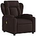 Poltrona Massaggio Reclinabile Elettrica Marrone Scuro Tessuto - Foto miniatura 4