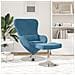 Poltrona a Uovo  con Poggiapiedi in Velluto Blu - Foto miniatura 3