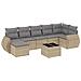 Set Divano da Giardino 8 pz con Cuscini Beige in Polyrattan - Foto miniatura 1