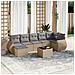 Set Divano da Giardino 8 pz con Cuscini Beige in Polyrattan - Foto miniatura 2