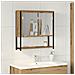 Mobiletto da bagno con specchio Rovere Artigianale 60x16x60 cm Legno Ingegnerizzato - Foto miniatura 2