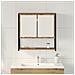 Mobiletto da bagno con specchio Rovere Artigianale 60x16x60 cm Legno Ingegnerizzato - Foto miniatura 4