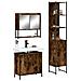 Set Mobili da Bagno 3 pz Rovere Fumo in Legno Multistrato - Foto miniatura 2